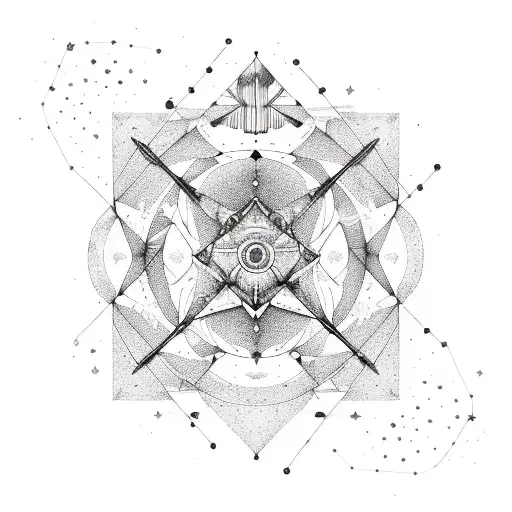 A Constellation Of Sagittarius Formed By Waves And Skateboards