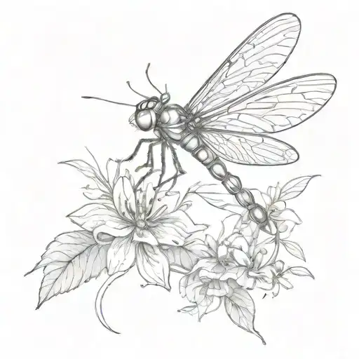 Dragonfly Flying With A Sun Rays