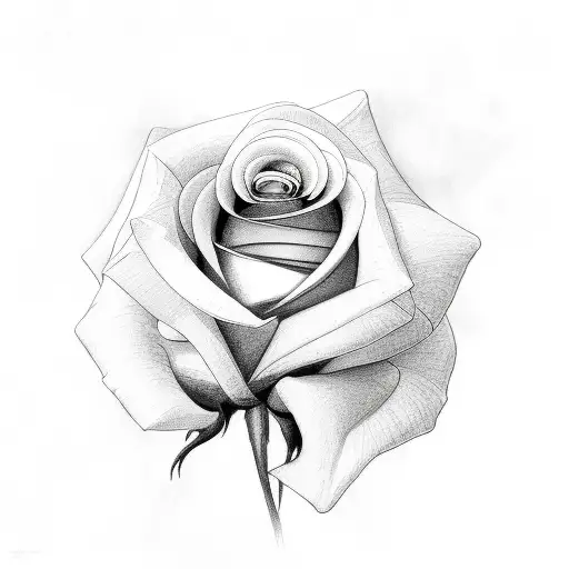 Heavy Clouds With Rose And Stem