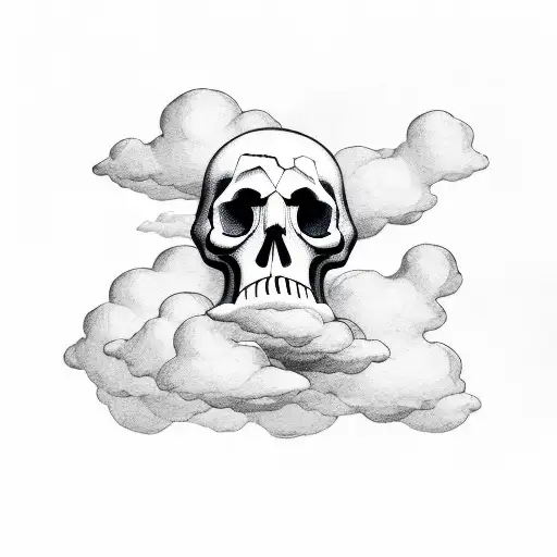 Clouds With Skull And Money