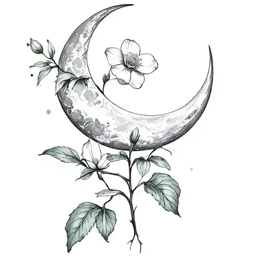 Diphylleia Grayi With Moon Surrounded