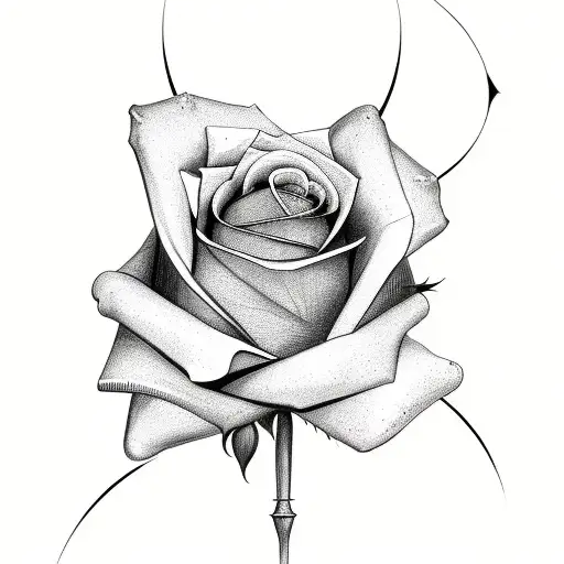 Single Rose Tree And Arrow Side By Side