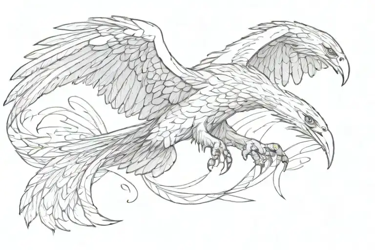Eagle Flying With Snake Wrapped