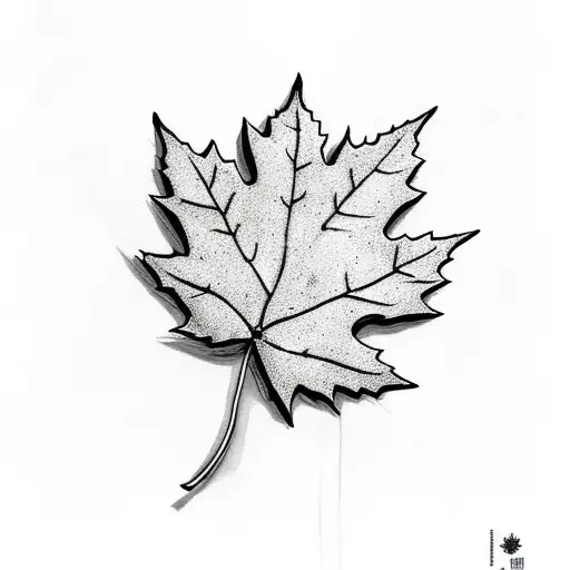 Maple Leaf Intertwined With Thai Script