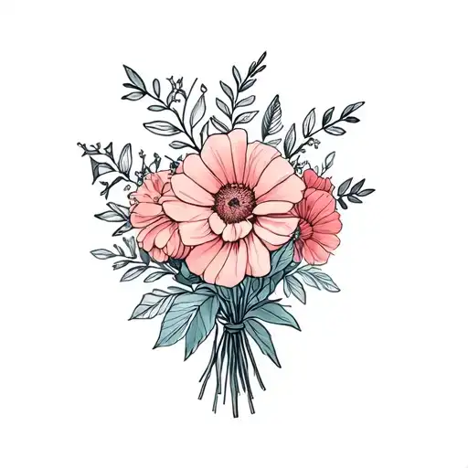 Birth Flower Bouquet Tattoo January May June September December December