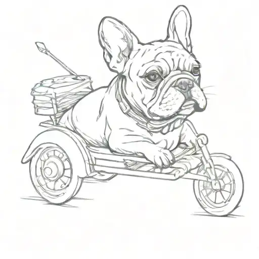 French Bulldog Driving A Car