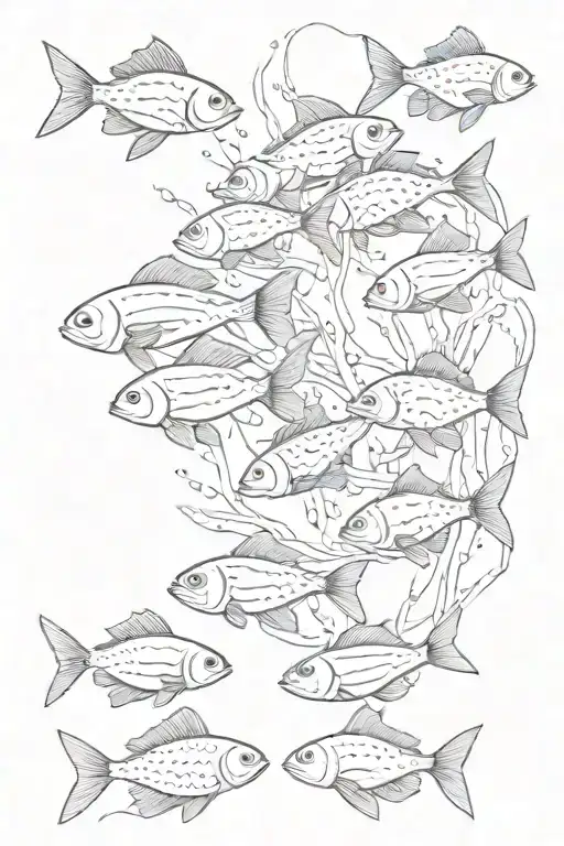 Deatailed Fish Swarm And Water