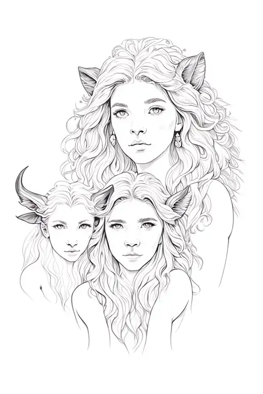 Leo Mother And Her Two Children Virgo And Taurus