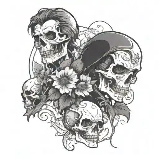 Skulls And Lillies Sunflower