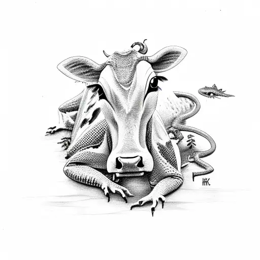 Cow And Lizard