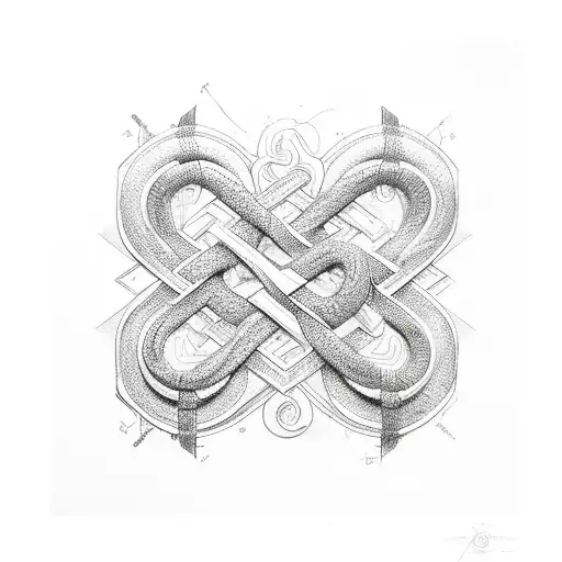 Infinity Snake With The Initials A And J