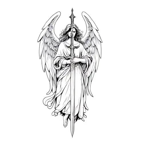 An Angel Holding A Sword