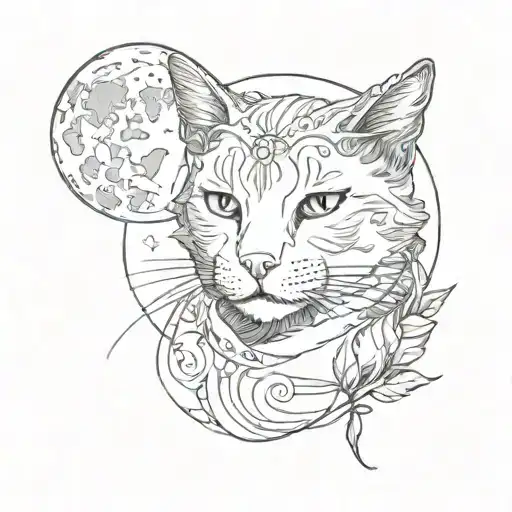Cat And Moon