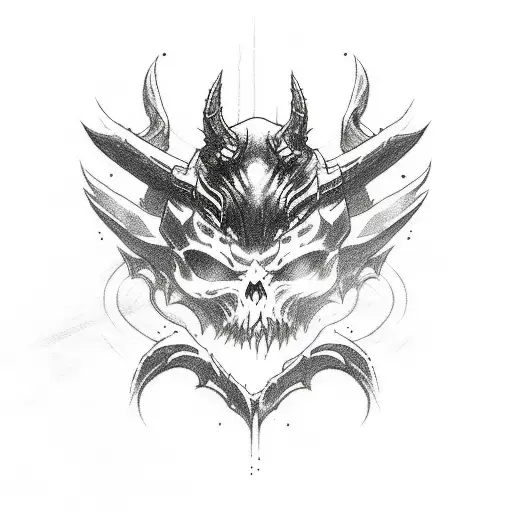 Sketch-style Tattoo Of A Gamer Immersed In The World Of Diablo 4