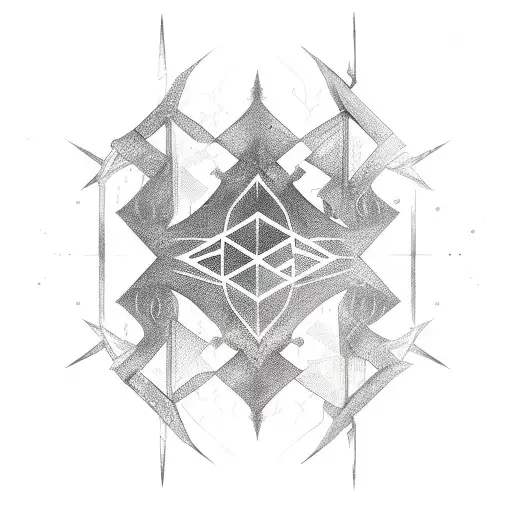 Cyber Sigil With Tree Elements