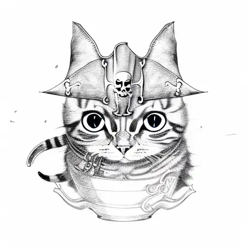Pirate Cute Cat Big Head