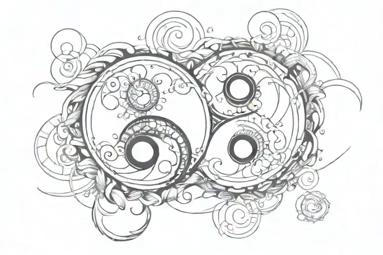 Ying Yang Symbol Intertwined