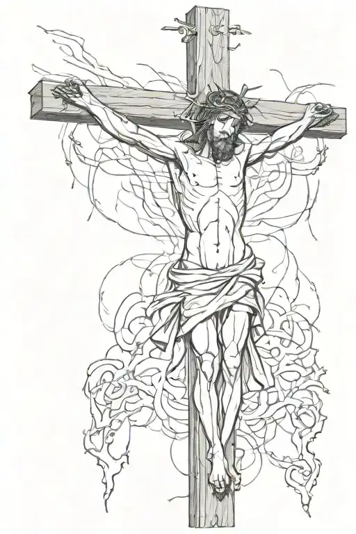 Jesus Christ Crucified And Heads