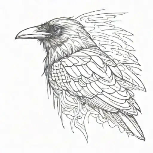 Raven On Shoulder Close Up