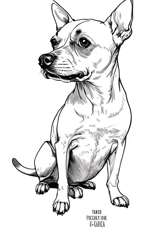 Mini Pincher Dog Surrounded