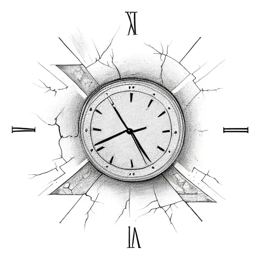 Broken Clock With Cracks