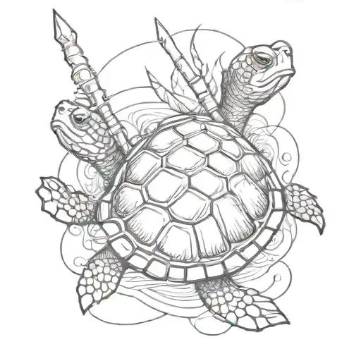 Turtle With A Harpoon
