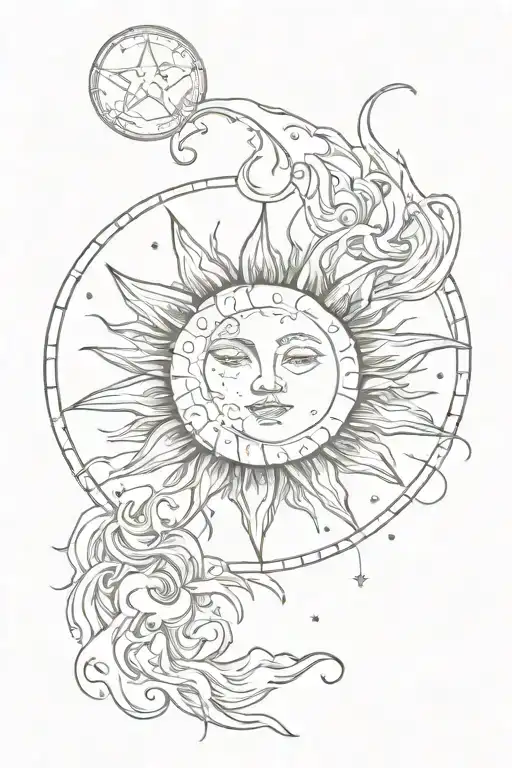 Sun And Moon Merging Together