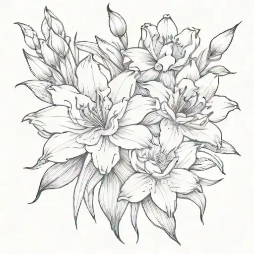 Gladiolus And Water Lily Flowers