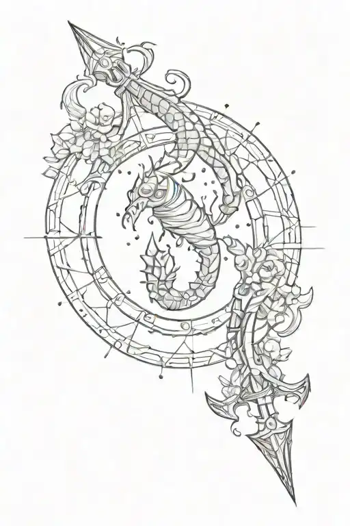 Scorpio Zodiac Arrow Tattoo Design