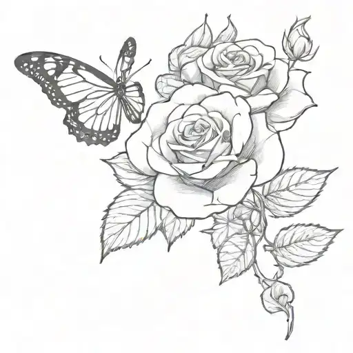 Rose And Butterfly