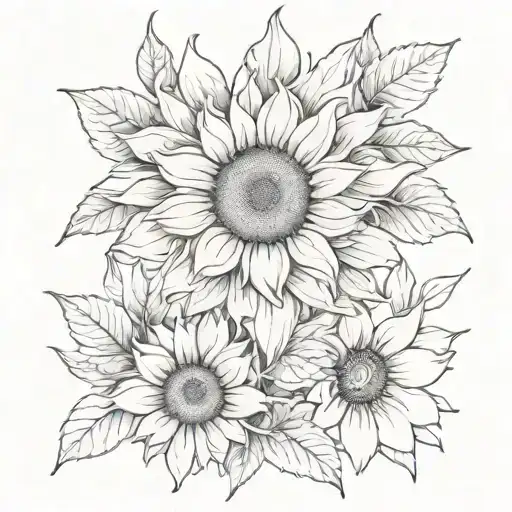 Sunflower Blooming Cherry Blossom