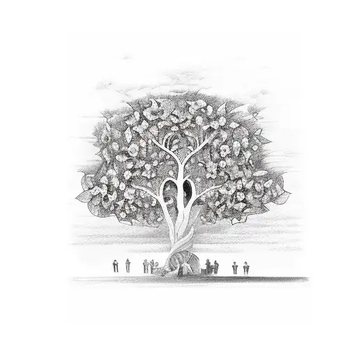 A Family Tree Made Up Of Different Types Of Flowers