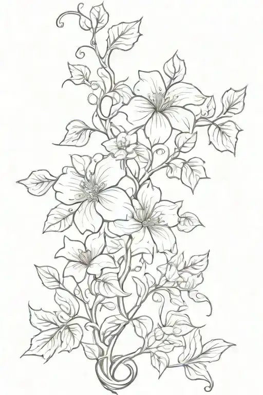 Vine With Feminine Flowers Growing