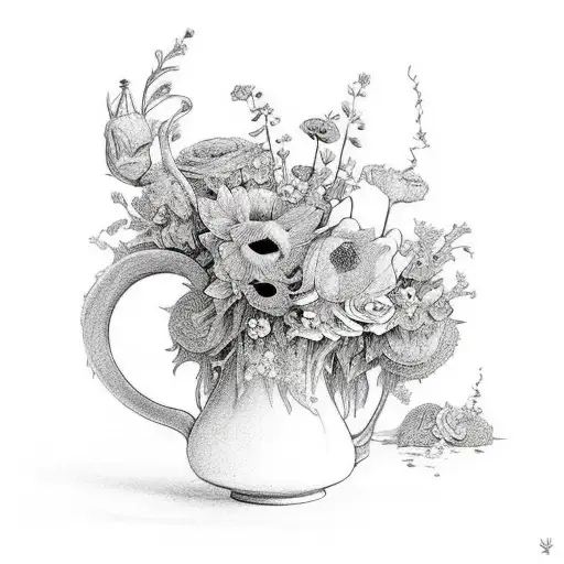 A Floral Arrangement Inspired By Alice In Wonderland Characters