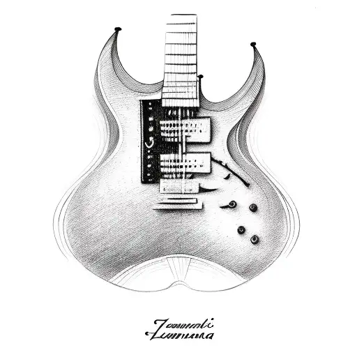 Guitar With Word Lamastra