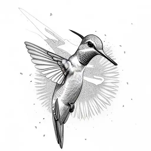 Hummingbird With Snak