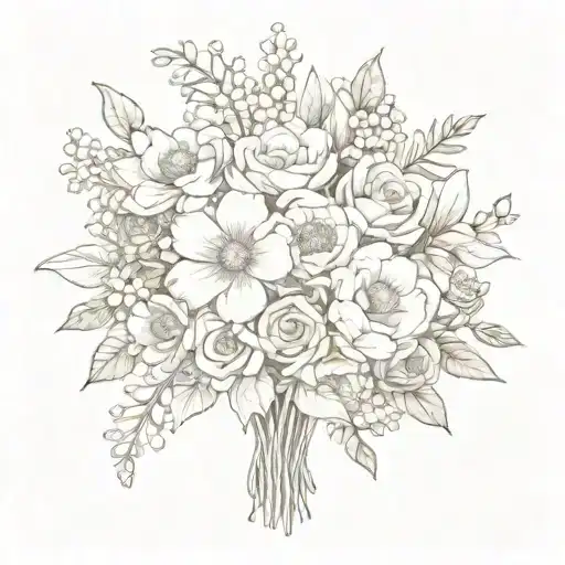 Birth Flower Bouquet Tied