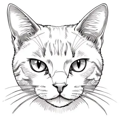 Face Cat In Fineline