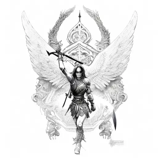 Warrior With Wings And Sword
