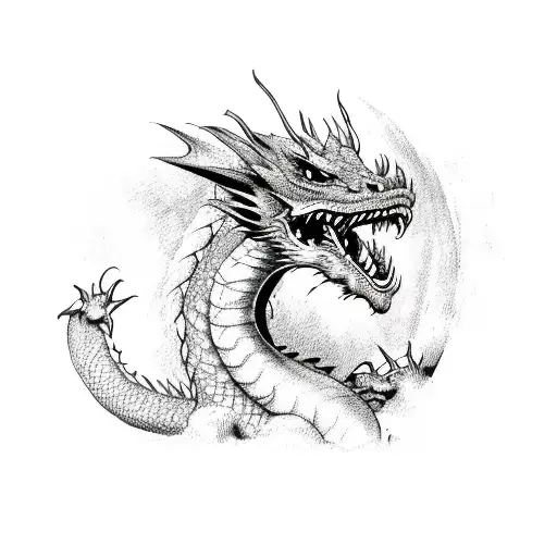 Dragon With Anger Face