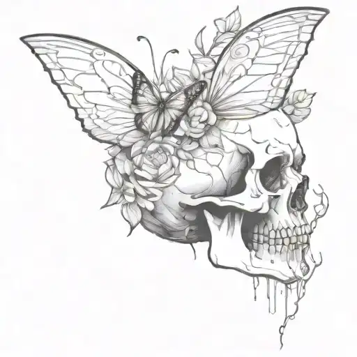 Skull With Butterfly Wings