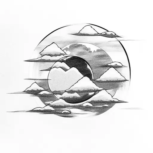 Crows With Akatsuki Clouds In The Background And Mangekyo As Moon