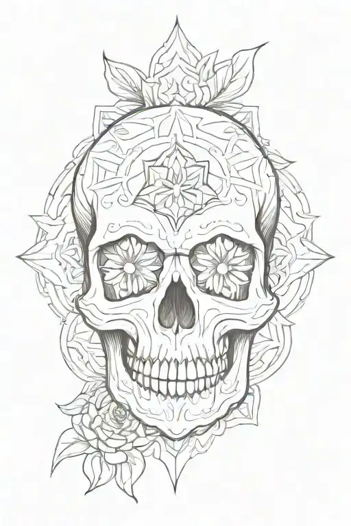 Skull Mandala Design Incorporating