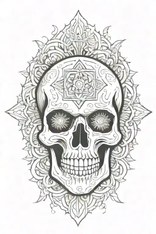 Skull Mandala Design Incorporating