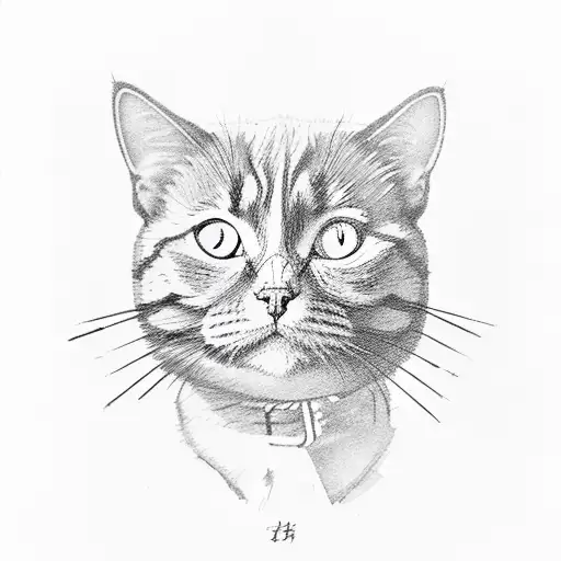 Barbell Formed By Black And Orange Cat Silhouettes