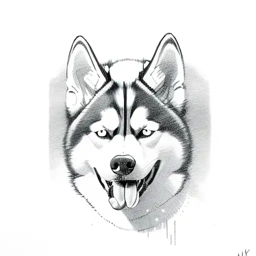 Husky With Tongue Out