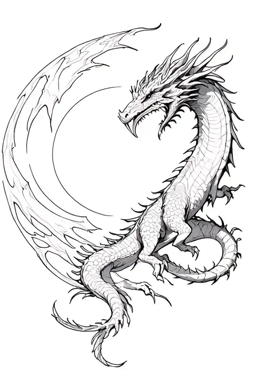 Sun Rising Out Of The Storm Dragon Curled