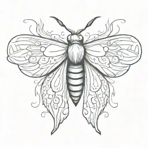 Tattoo Of A Creepy Moth With Human Eyes On Its Wings