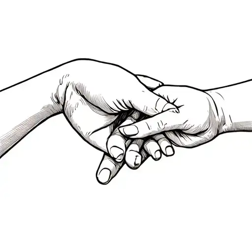 The Hand Of The Baby Holds The Finger Of The Mother