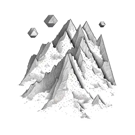 Mountain Peaks Splitting With A Blank Space In The Split